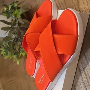 Cole Haan Bright Orange Sandals Size 8 NWOT